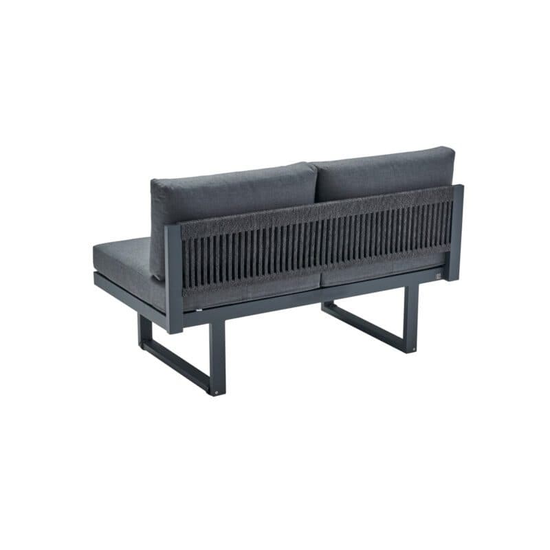 CASA DOMA "Aragona DINING" 2-Sitzer, Gestell Aluminium anthrazit, Rope, Polster Tuvatextil® Panama grafito