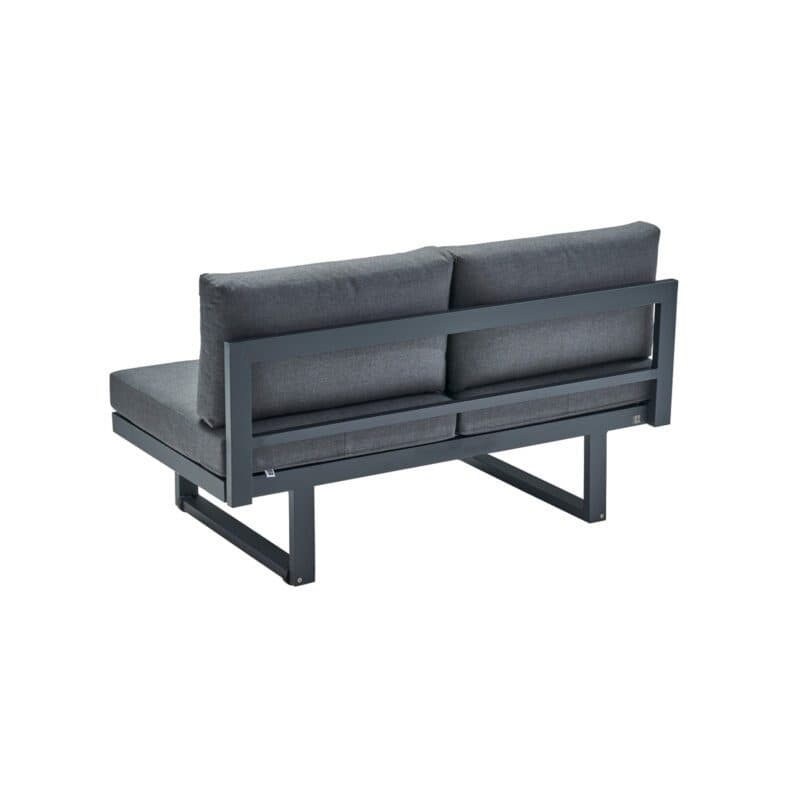 CASA DOMA "Aragona" 2-Sitzer, Gestell Aluminium anthrazit, Polster Tuvatextil® Panama grafito