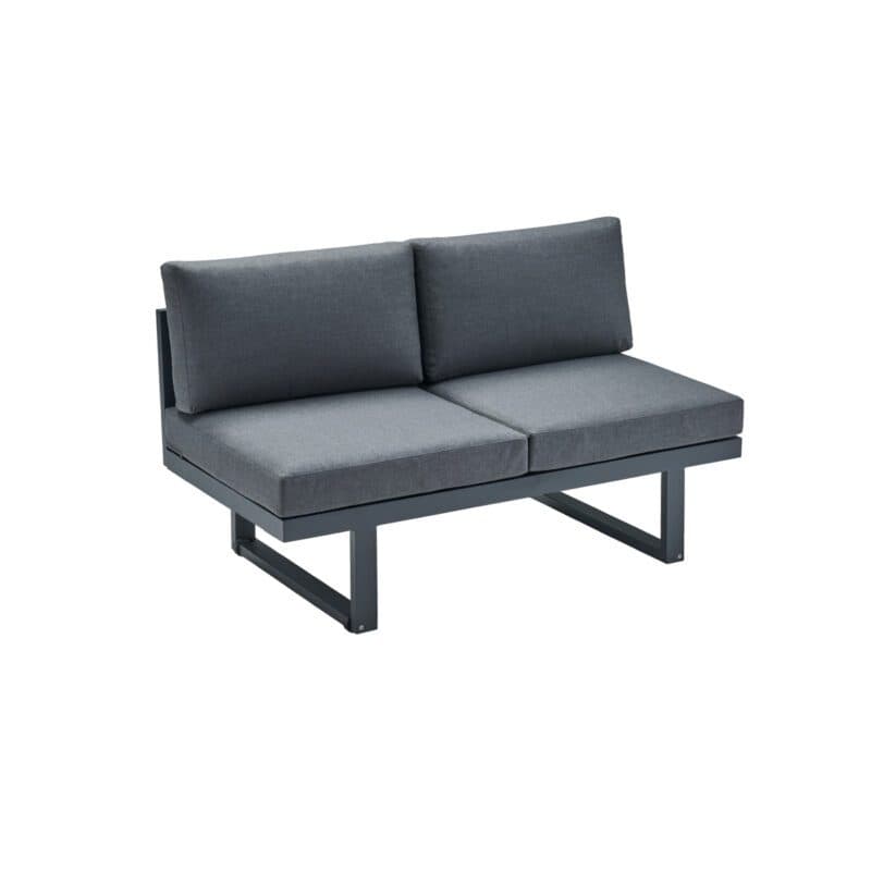 CASA DOMA "Aragona" 2-Sitzer, Gestell Aluminium anthrazit, Polster Tuvatextil® Panama grafito