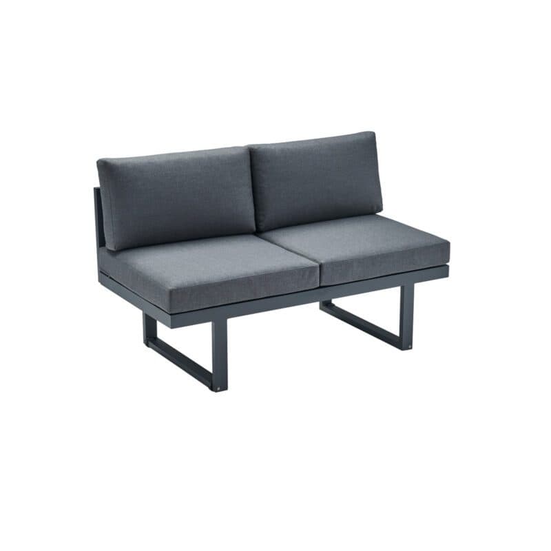 CASA DOMA "Aragona DINING" 2-Sitzer, Gestell Aluminium anthrazit, Polster Tuvatextil® Panama grafito