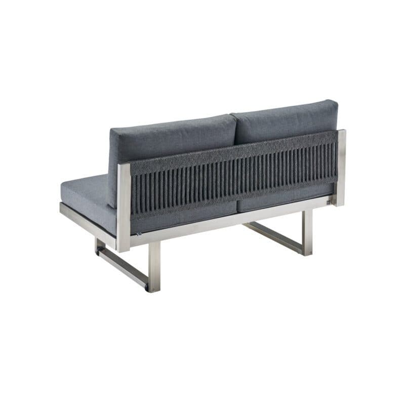 CASA DOMA "Aragona" Lounge 2-Sitzer mit Rückenlehne Rope, Gestell Edelstahl, Polster Tuvatextil® Panama grafito