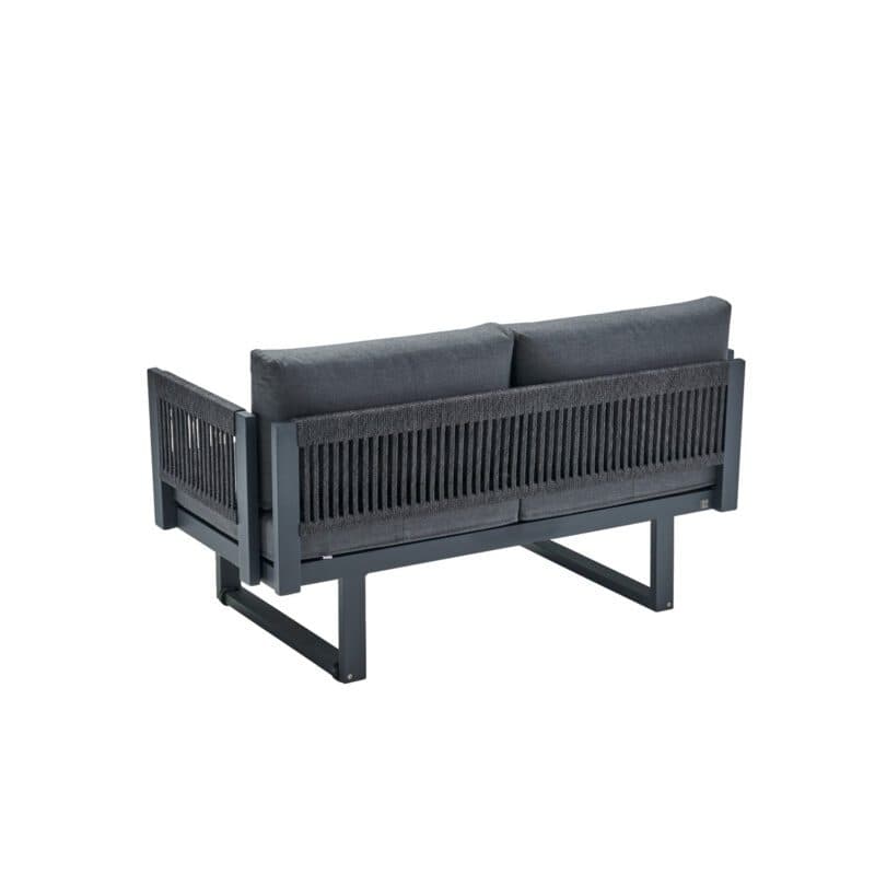 CASA DOMA "Aragona" 2-Sitzer Loungesofa, Rope, Gestell Alu anthrazit, Polster Tuvatextil® Panama grafito