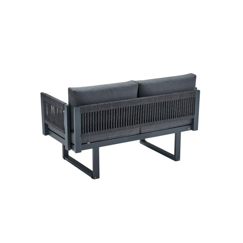 CASA DOMA "Aragona DINING" 2-Sitzer Loungesofa, Rope, Gestell Alu anthrazit, Polster Tuvatextil® Panama grafito