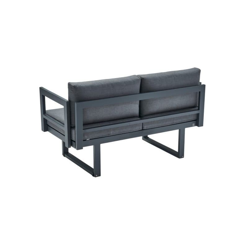 CASA DOMA "Aragona DINING" 2-Sitzer Loungesofa, Gestell Alu anthrazit, Polster Tuvatextil® Panama grafito