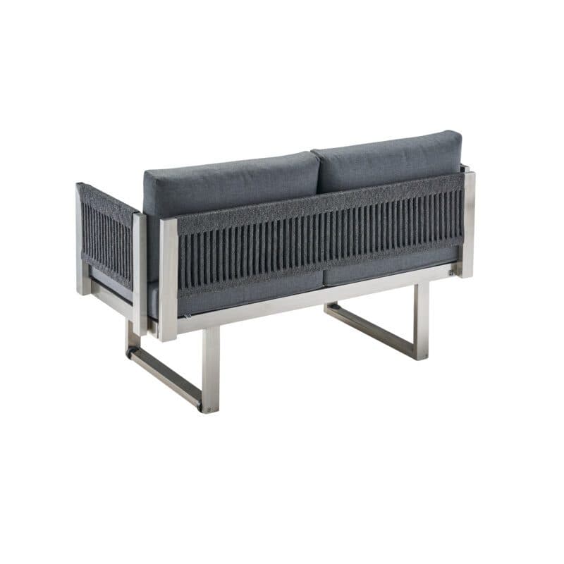 CASA DOMA "Aragona DINING" 2-Sitzer Loungesofa, Rope, Gestell Edelstahl, Polster Tuvatextil® Panama grafito