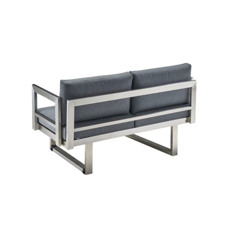 CASA DOMA "Aragona" 2-Sitzer Loungesofa, Gestell Edelstahl, Polster Tuvatextil® Panama grafito