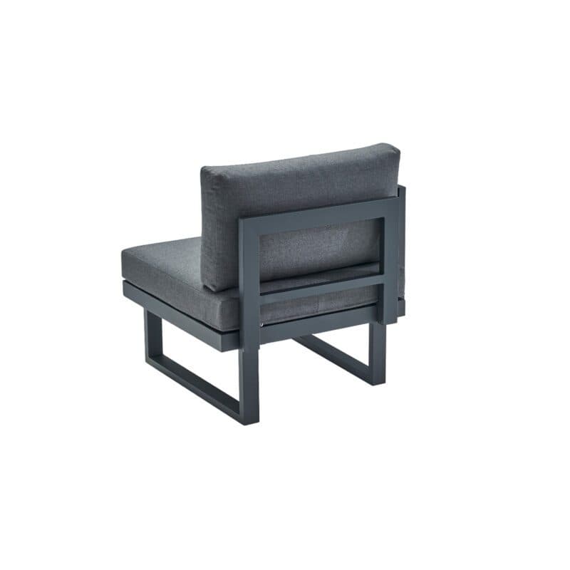 CASA DOMA "Aragona" Lounge 1-Sitzer mit Rückenlehne und Armlehne links, Gestell Alu anthrazit, Polster Tuvatextil® Panama grafito