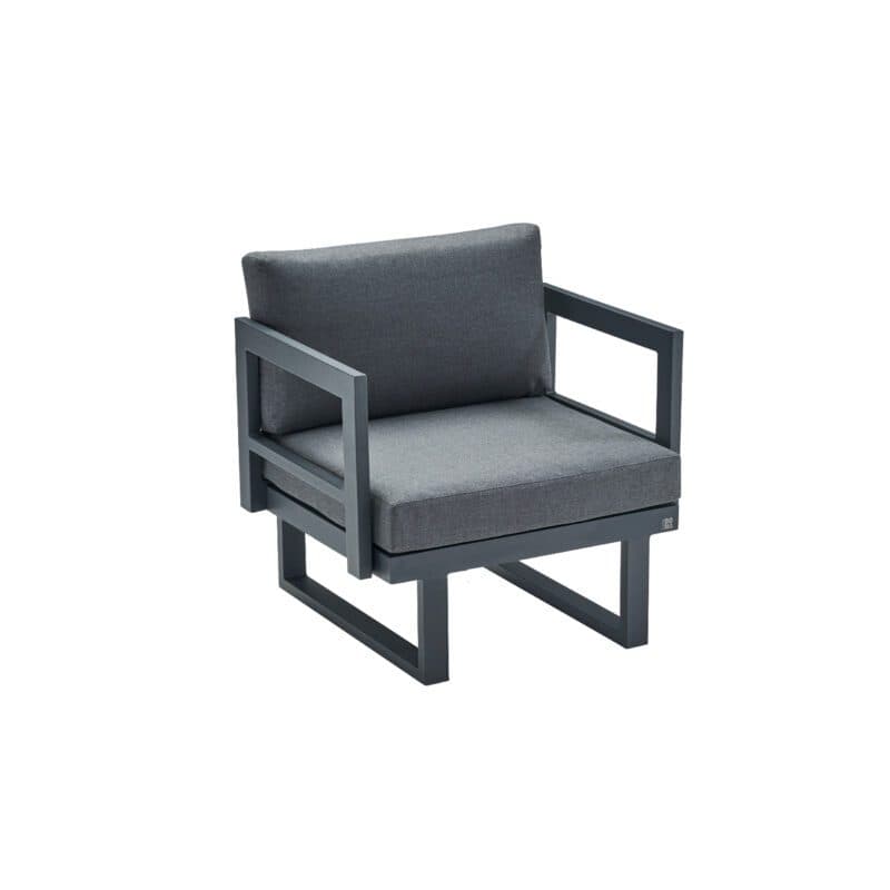 CASA DOMA "Aragona" 1-Sitzer Sessel, Alu anthrazit, Polster Tuvatextil® Panama grafito
