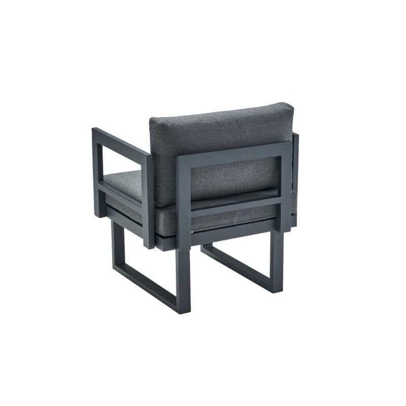 CASA DOMA "Aragona DINING" 1-Sitzer Sessel, Alu anthrazit, Polster Tuvatextil® Panama grafito