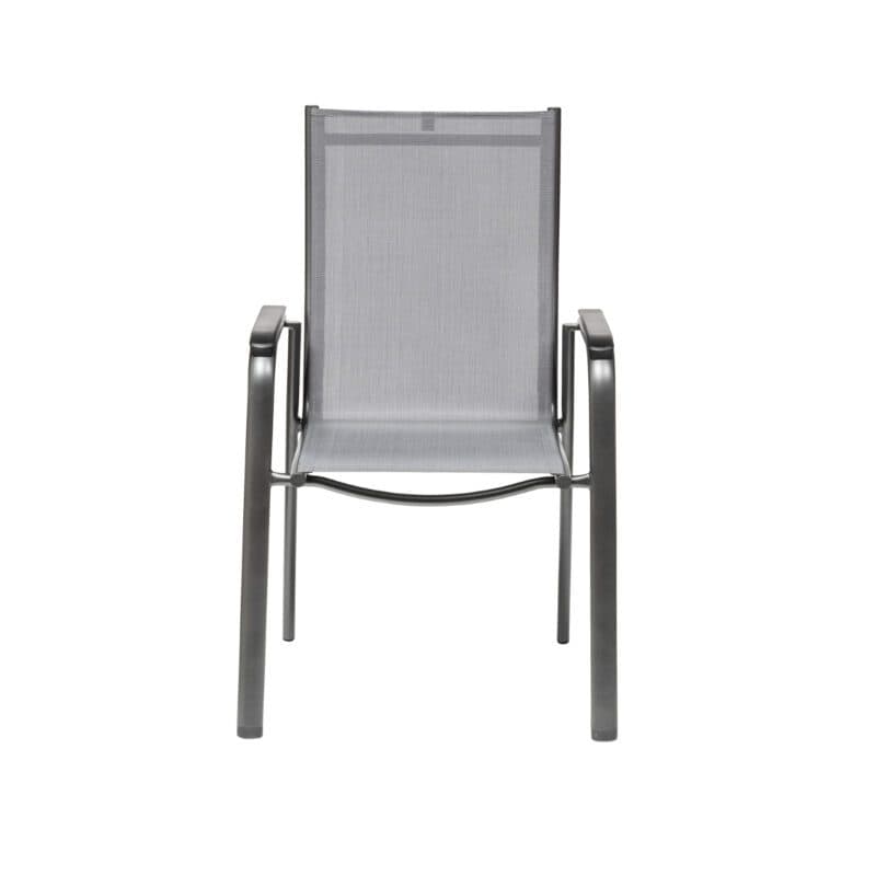 Kettler "Cirrus" Stapelsessel, Gestell Aluminium anthrazit, Sitz Textilgewebe anthrazit-grau, Armlehnen Kunststoff