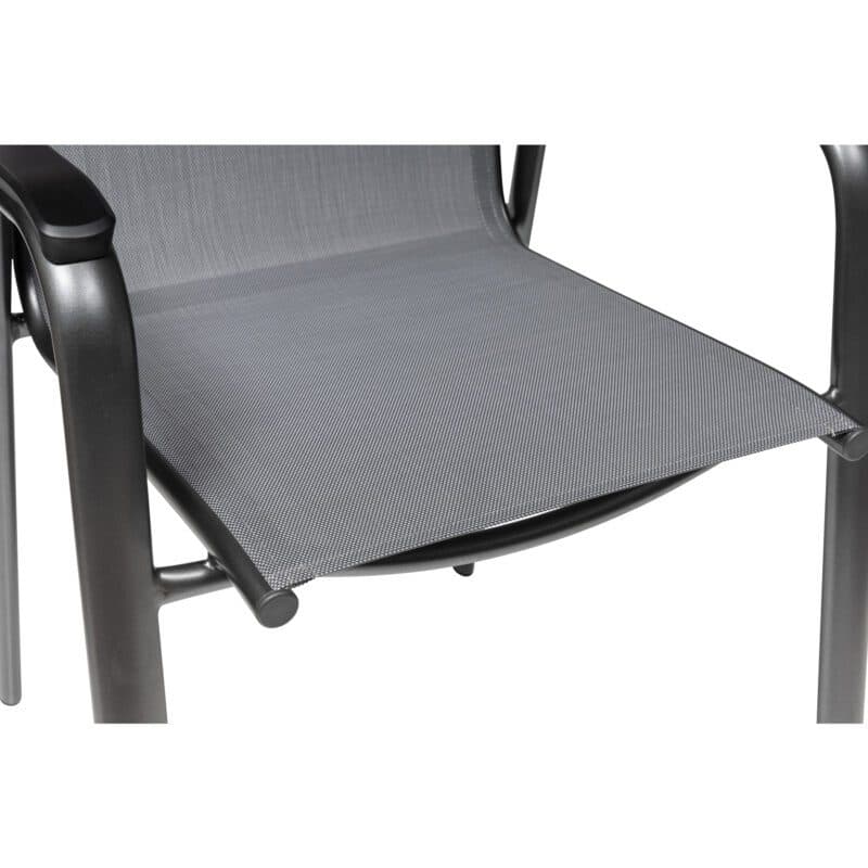 Kettler "Cirrus" Stapelsessel, Gestell Aluminium anthrazit, Sitz Textilgewebe anthrazit-grau, Armlehnen Kunststoff