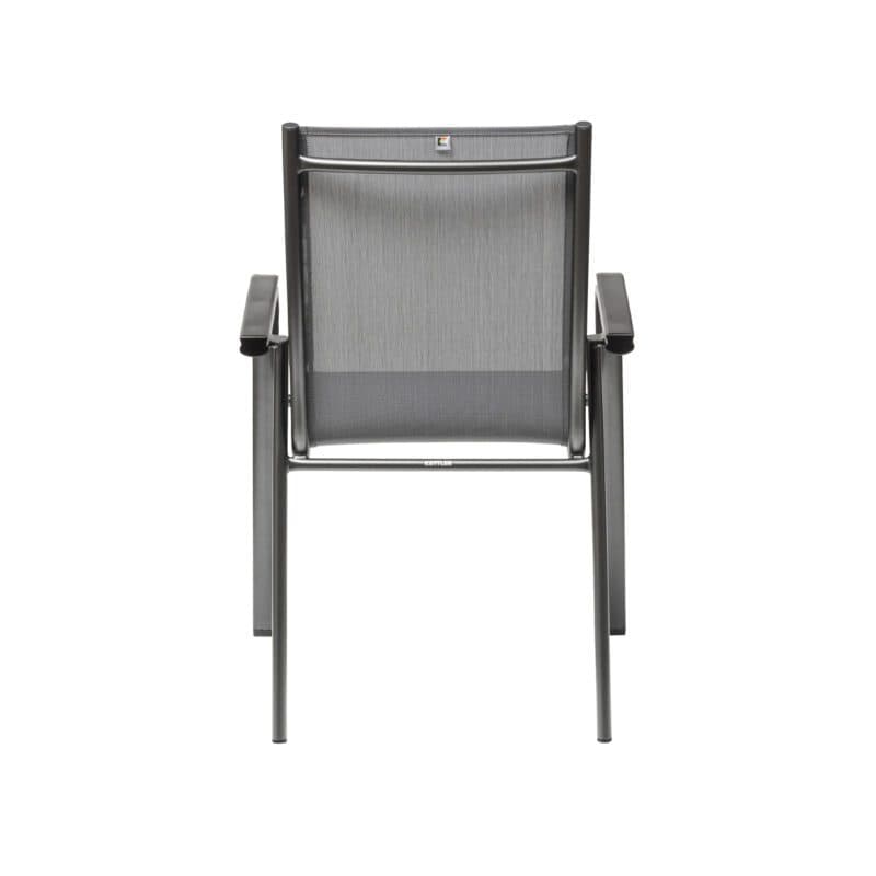Kettler "Cirrus" Stapelsessel, Gestell Aluminium anthrazit, Sitz Textilgewebe anthrazit-grau, Armlehnen Kunststoff