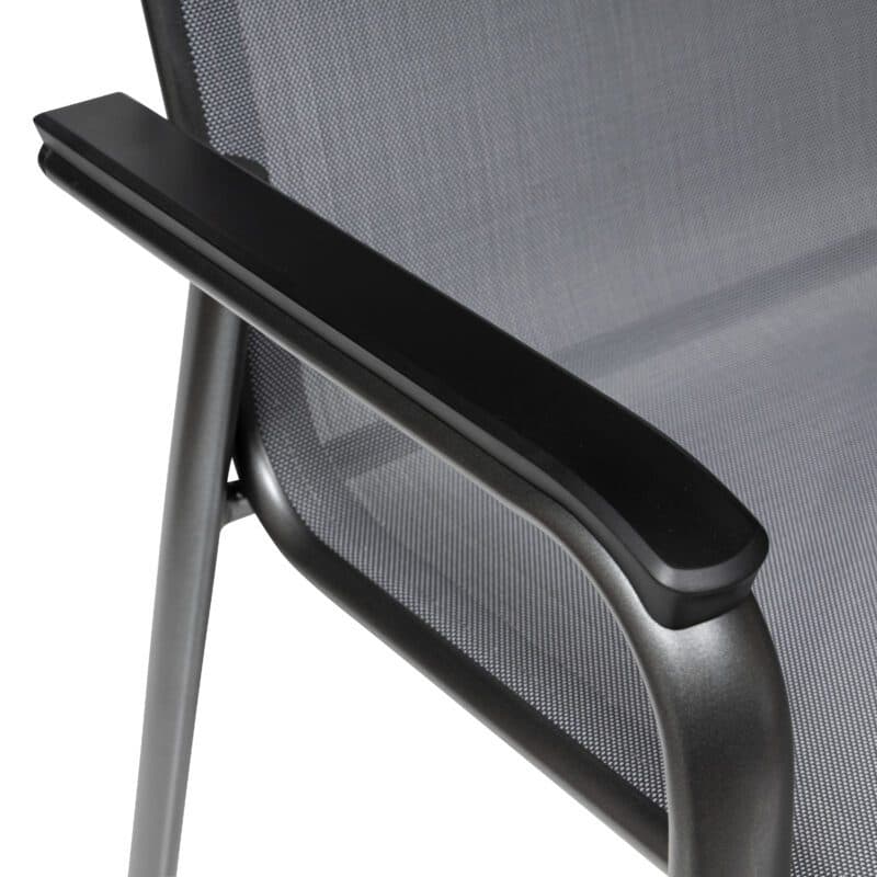 Kettler "Cirrus" Stapelsessel, Gestell Aluminium anthrazit, Sitz Textilgewebe anthrazit-grau, Armlehnen Kunststoff