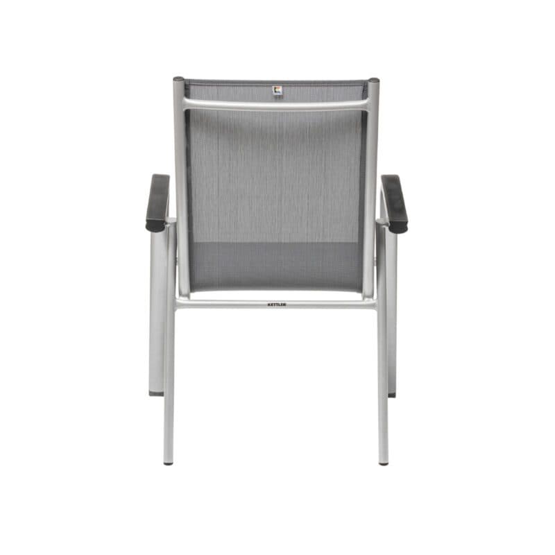 Kettler "Cirrus" Stapelsessel, Gestell Aluminium silber, Sitz Textilgewebe anthrazit-grau, Armlehnen Kunststoff