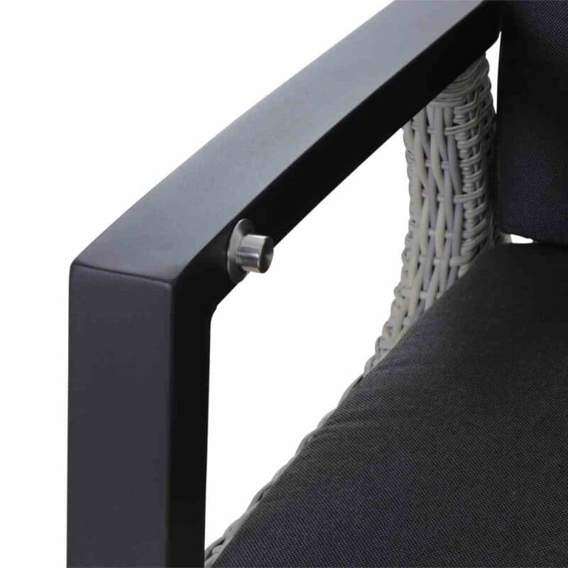 Siena Garden "Corido" verstellbarer Diningsessel, Gestell Aluminium anthrazit matt, Geflecht ice grey, Auflage anthrazit