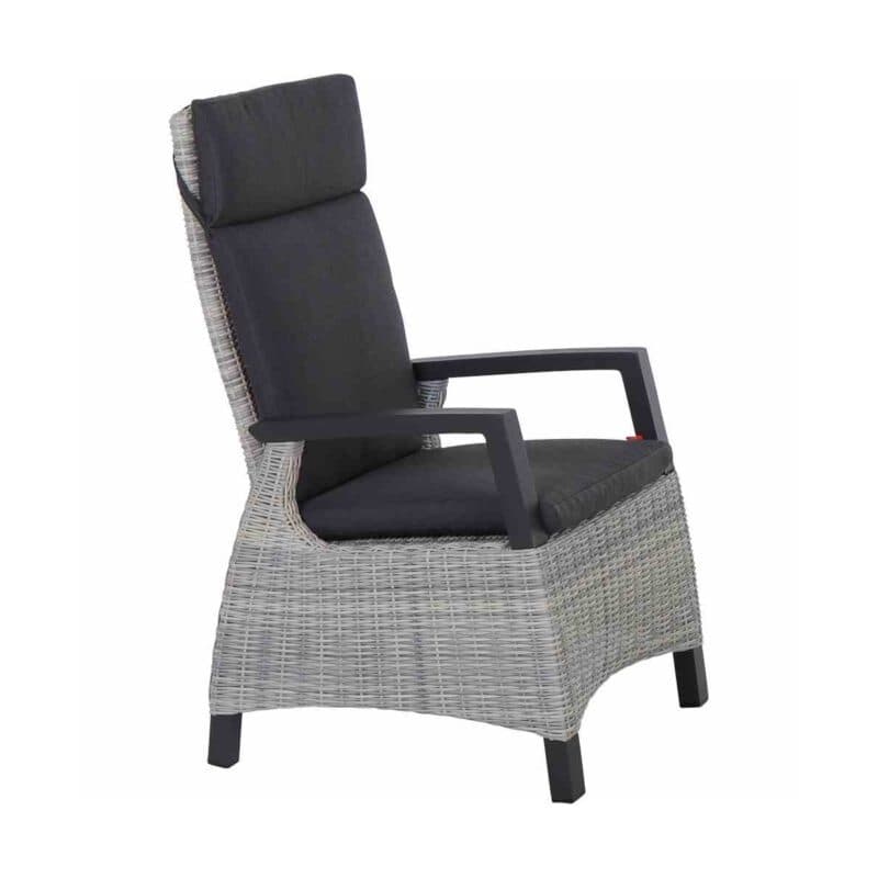 Siena Garden "Corido" verstellbarer Diningsessel, Gestell Aluminium anthrazit matt, Geflecht ice grey, Auflage anthrazit