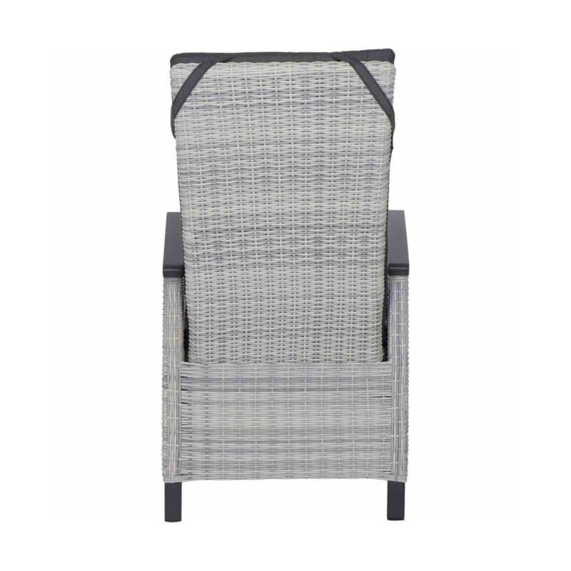 Siena Garden "Corido" verstellbarer Diningsessel, Gestell Aluminium anthrazit matt, Geflecht ice grey, Auflage anthrazit