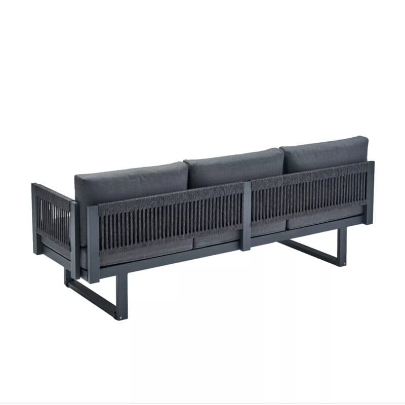 CASA DOMA "Aragona" 3-Sitzer Seitenteil mit Armlehne rechts, Rope, Gestell Alu anthrazit, Polster Tuvatextil® Panama grafito