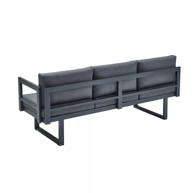 CASA DOMA "Aragona DINING" 3-Sitzer Seitenteil mit Armlehne rechts, Gestell Alu anthrazit, Polster Tuvatextil® Panama grafito