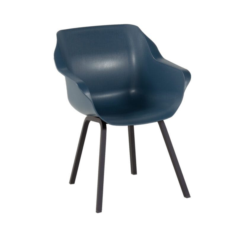 Hartman "Sophie Element" Armchair, Gestell Aluminium carbon black, Sitzschale Kunststoff steel blue