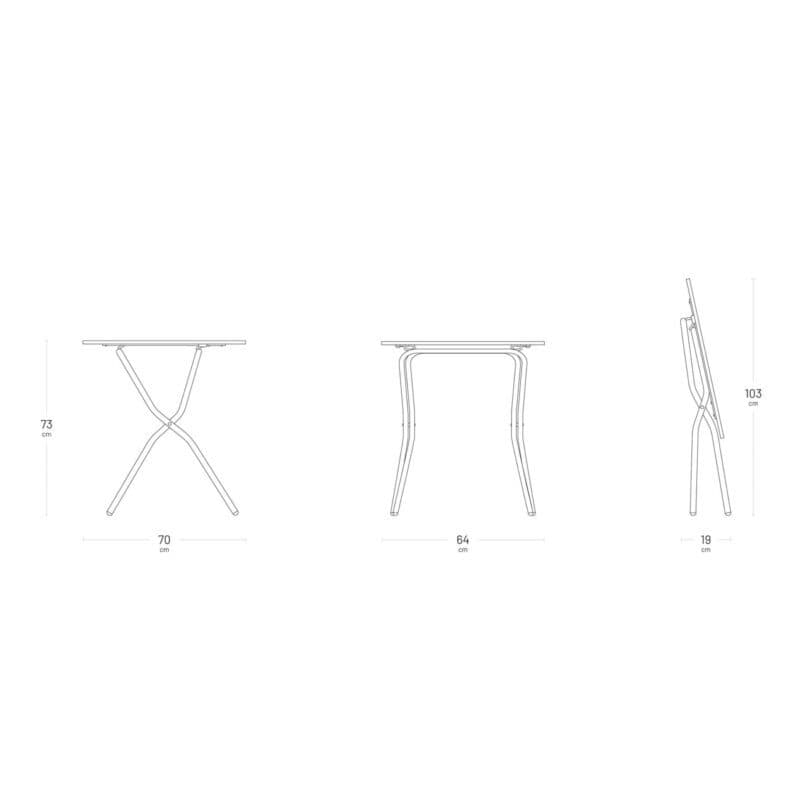 Lafuma "Balcony" Klapptisch 70x64 cm - Maße