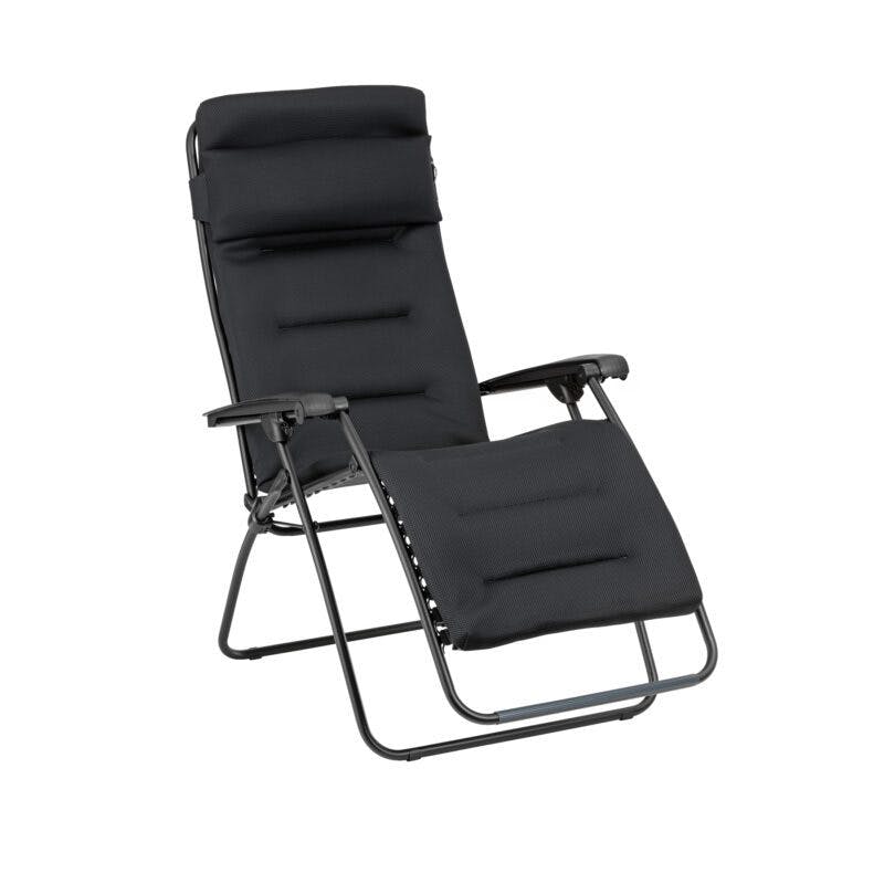 Lafuma Relaxsessel "RSX Clip", Stahlrohr schwarz, Textilgewebe AIR COMFORT® acier