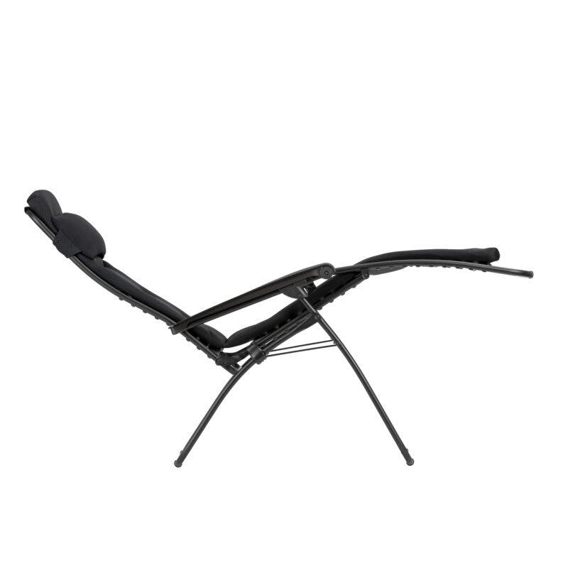 Lafuma Relaxsessel "RSX Clip", Stahlrohr schwarz, Textilgewebe AIR COMFORT® acier