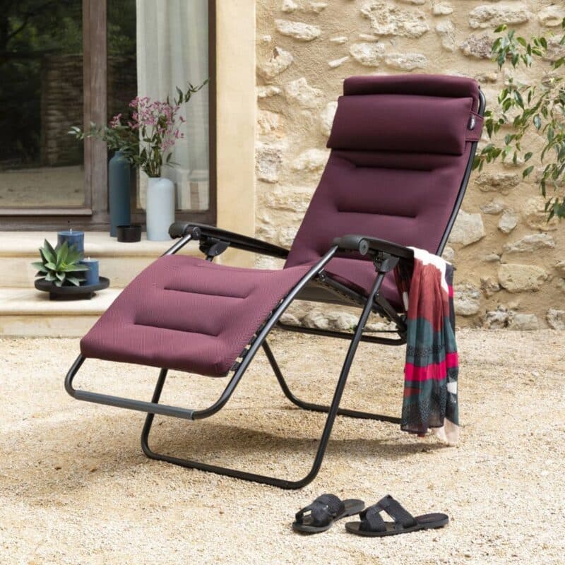 Lafuma Relaxsessel "RSX Clip", Stahlrohr schwarz, Textilgewebe AIR COMFORT® bordeaux ©LAFUMA MOBILIER - Sébastien Sassoulas