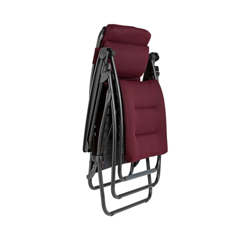 Lafuma Relaxsessel "RSX Clip", Stahlrohr schwarz, Textilgewebe AIR COMFORT® bordeaux
