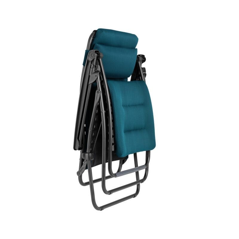 Lafuma Relaxsessel "RSX Clip", Stahlrohr schwarz, Textilgewebe AIR COMFORT® coral blue