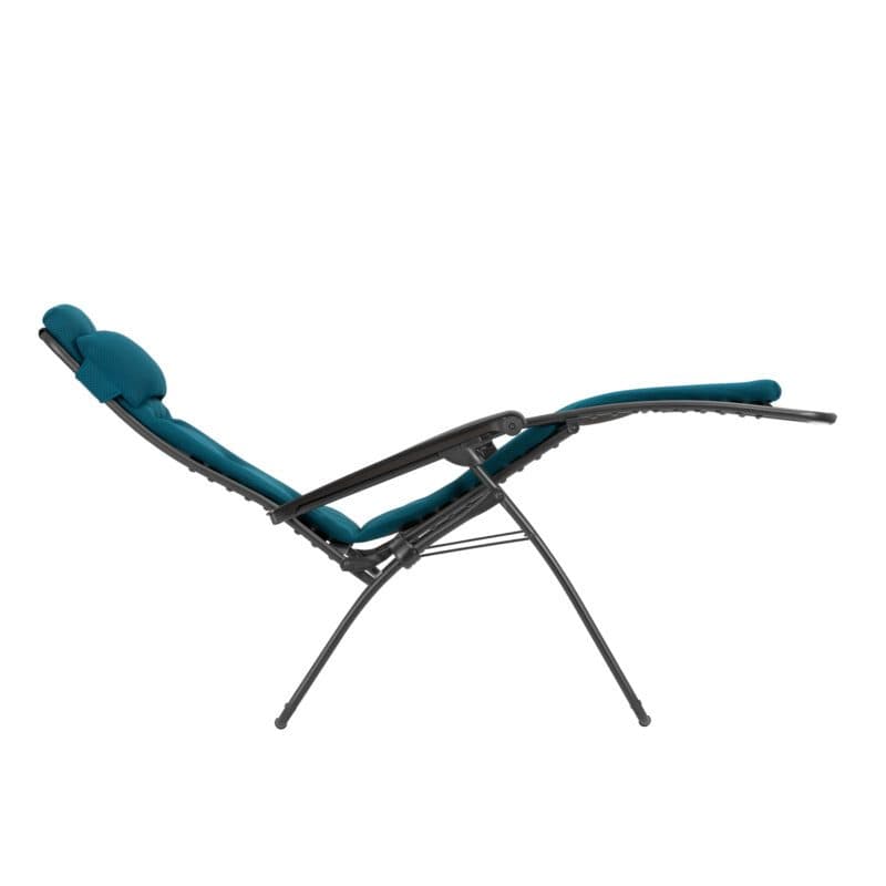 Lafuma Relaxsessel "RSX Clip", Stahlrohr schwarz, Textilgewebe AIR COMFORT® coral blue
