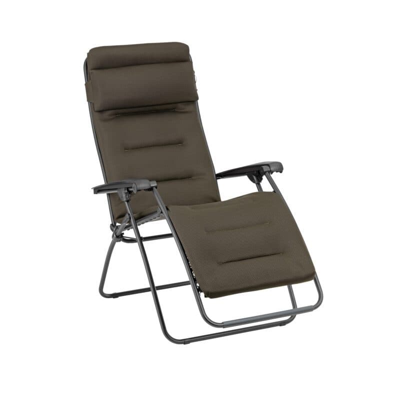 Lafuma Relaxsessel "RSX Clip", Stahlrohr schwarz, Textilgewebe AIR COMFORT® taupe