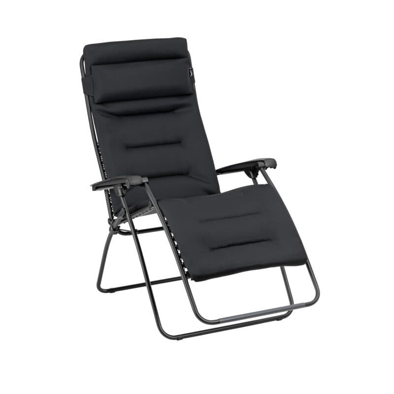 Lafuma Relaxsessel "RSX Clip XL", Stahlrohr schwarz, Textilgewebe AIR COMFORT® acier