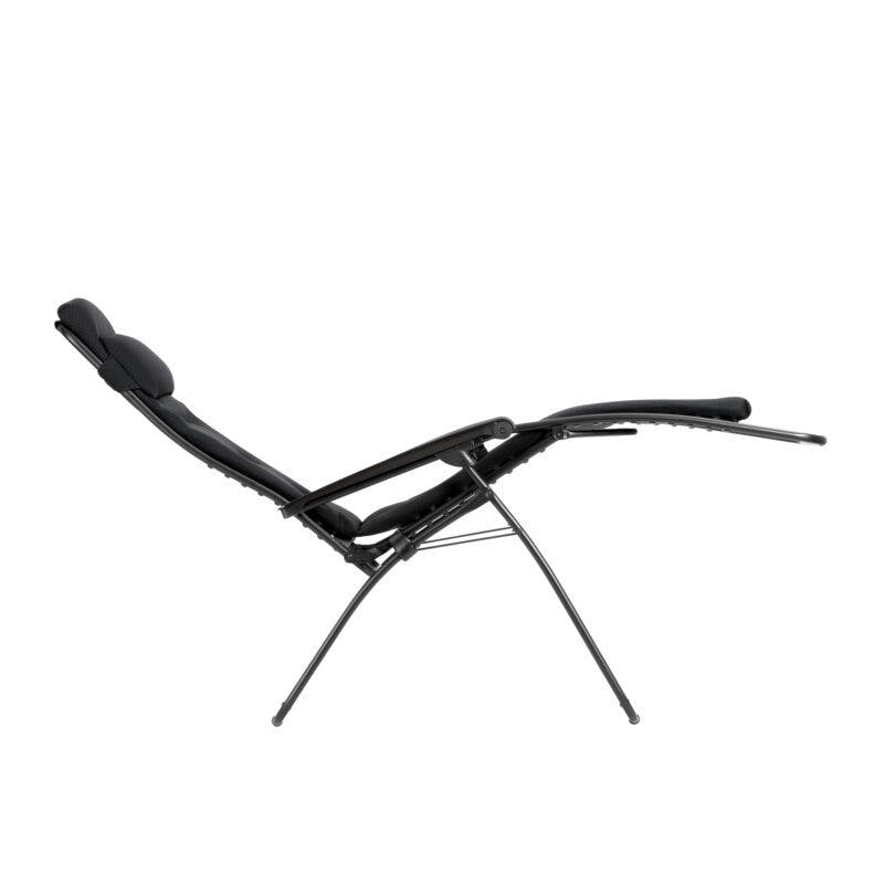 Lafuma Relaxsessel "RSX Clip XL", Stahlrohr schwarz, Textilgewebe AIR COMFORT® acier