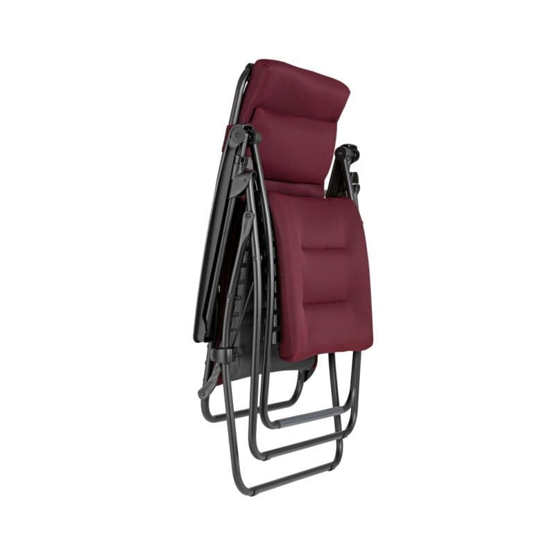 Lafuma Relaxsessel "RSX Clip XL", Stahlrohr schwarz, Textilgewebe AIR COMFORT® bordeaux