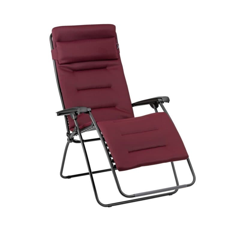 Lafuma Relaxsessel "RSX Clip XL", Stahlrohr schwarz, Textilgewebe AIR COMFORT® bordeaux