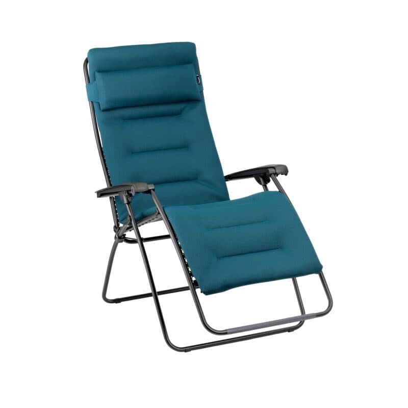 Lafuma Relaxsessel "RSX Clip XL", Stahlrohr schwarz, Textilgewebe AIR COMFORT® coral-blue