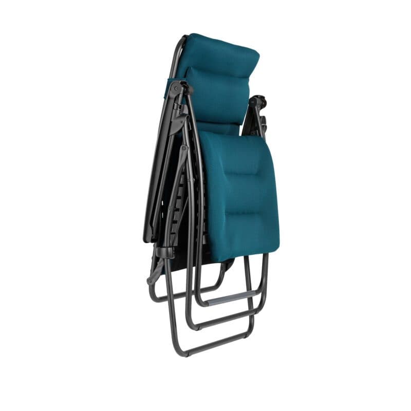 Lafuma Relaxsessel "RSX Clip XL", Stahlrohr schwarz, Textilgewebe AIR COMFORT® coral-blue