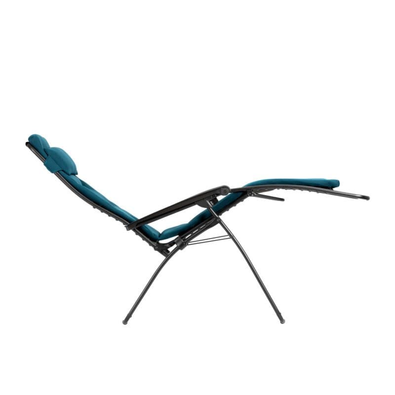 Lafuma Relaxsessel "RSX Clip XL", Stahlrohr schwarz, Textilgewebe AIR COMFORT® coral-blue
