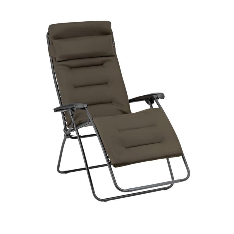 Lafuma Relaxsessel "RSX Clip XL", Stahlrohr schwarz, Textilgewebe AIR COMFORT® taupe