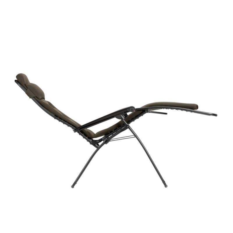 Lafuma Relaxsessel "RSX Clip XL", Stahlrohr schwarz, Textilgewebe AIR COMFORT® taupe