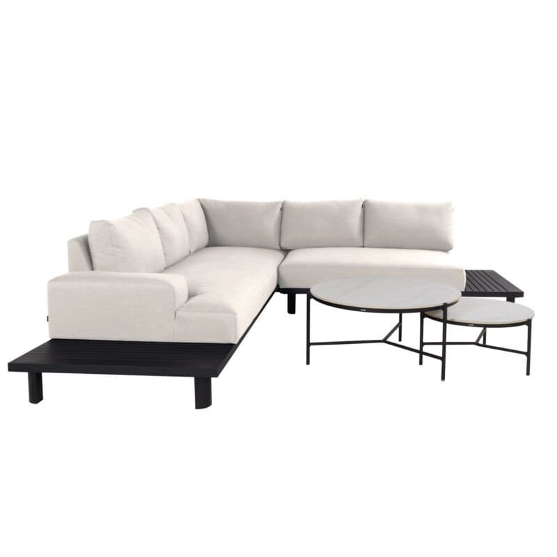 Hartman "Cameron" Loungeset, Alu-Gestell anthrazit, Textilbezüge Sunbrella® chalk grey, Tischplatte Keramik Mamoroptik