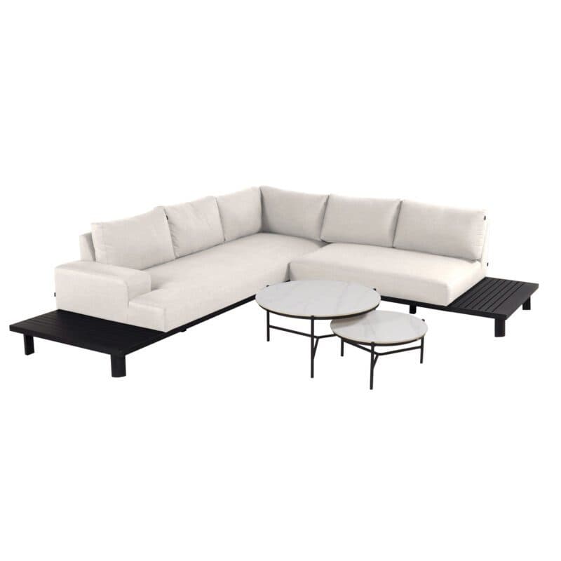 Hartman "Cameron" Loungeset, Alu-Gestell anthrazit, Textilbezüge Sunbrella® chalk grey, Tischplatte Keramik Mamoroptik