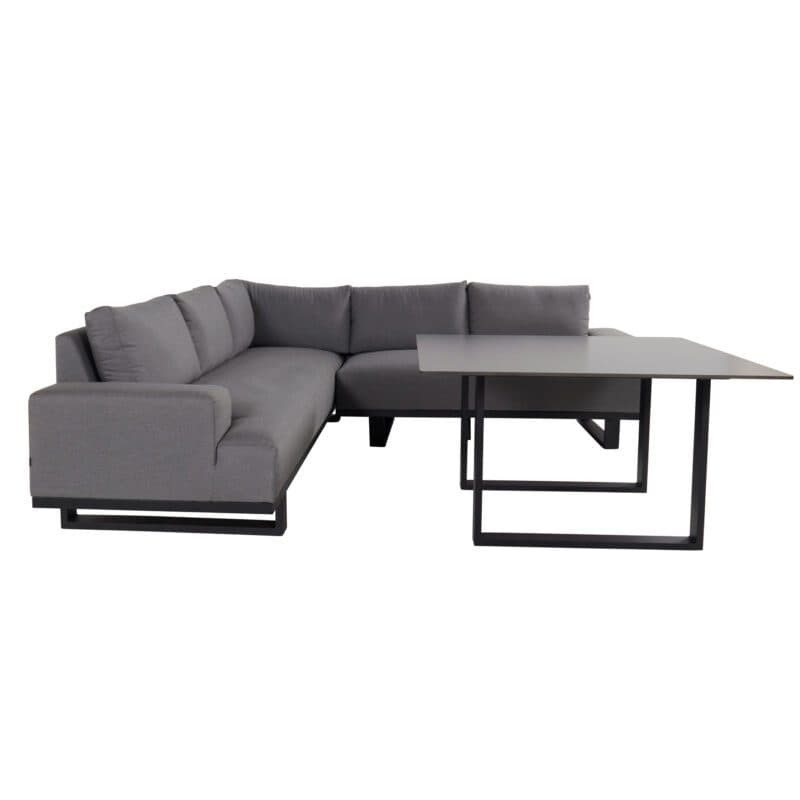 Hartman Maurice Dining-Loungeset, Gestell Aluminium Carbon Black Flame, Bezug Sunbrella® Mid Grey, Platte Keramik Anthrazit