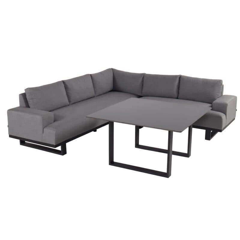 Hartman Maurice Dining-Loungeset, Gestell Aluminium Carbon Black Flame, Bezug Sunbrella® Mid Grey, Platte Keramik Anthrazit