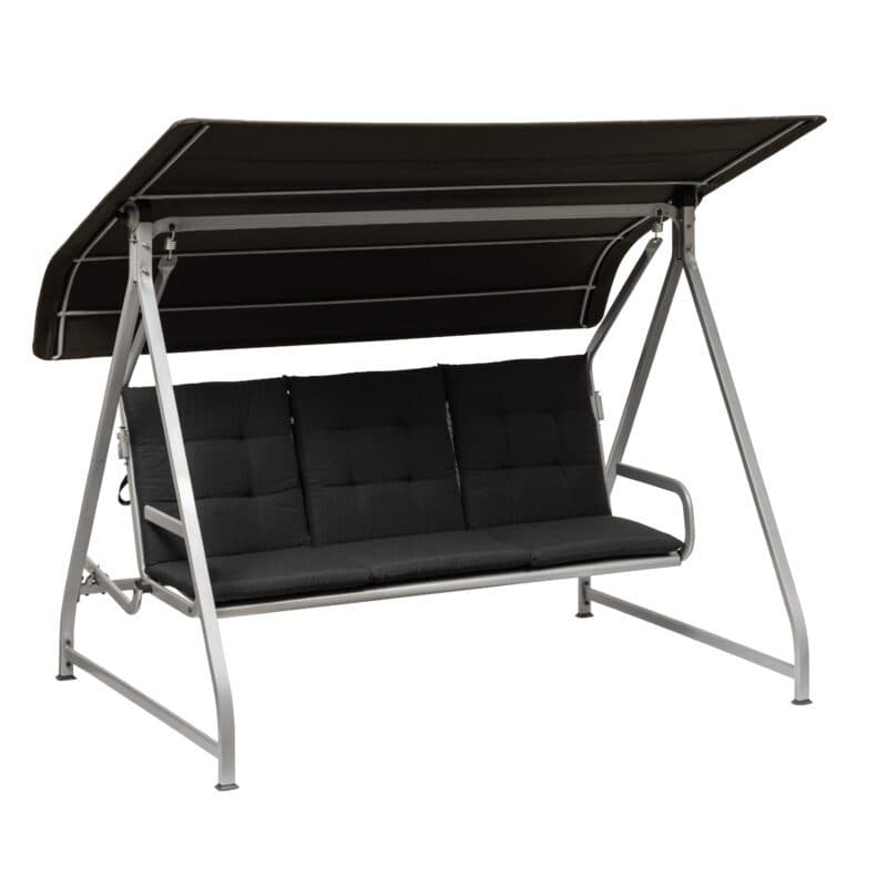 Kettler "Paradiso" Hollywoodschaukel, Gestell Aluminium silber, Sitzfläche Textilgewebe lakritz mit Auflage anthrazit