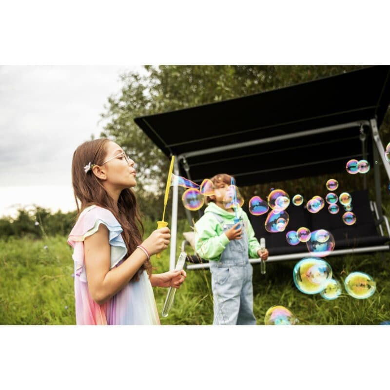 Kettler "Paradiso" Hollywoodschaukel, Gestell Aluminium silber, Sitzfläche Textilgewebe lakritz mit Auflage anthrazit