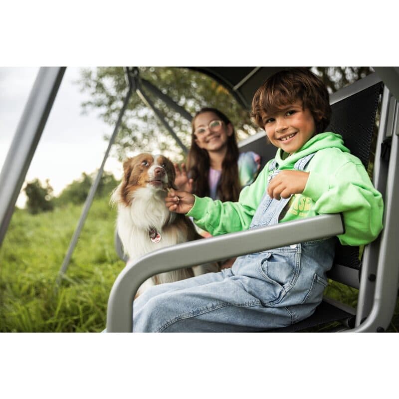 Kettler "Paradiso" Hollywoodschaukel, Gestell Aluminium silber, Sitzfläche Textilgewebe lakritz