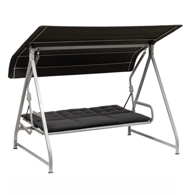 Kettler "Paradiso" Hollywoodschaukel, Gestell Aluminium silber, Sitzfläche Textilgewebe lakritz mit Auflage anthrazit