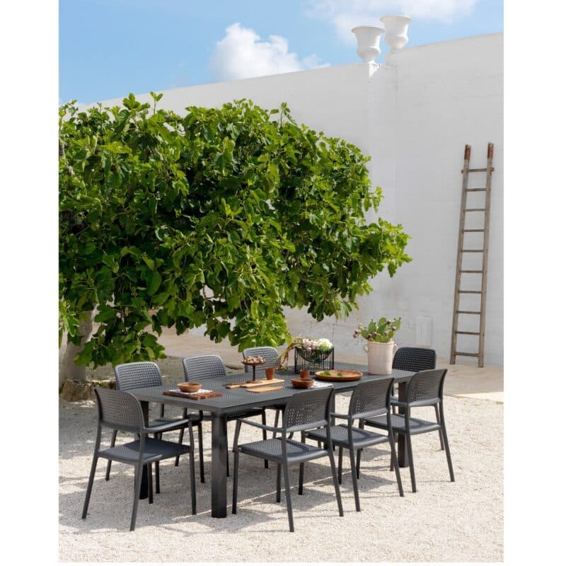 NARDI "Bora" Stapelstuhl, Gestell und Sitzfläche Kunststoff anthrazit